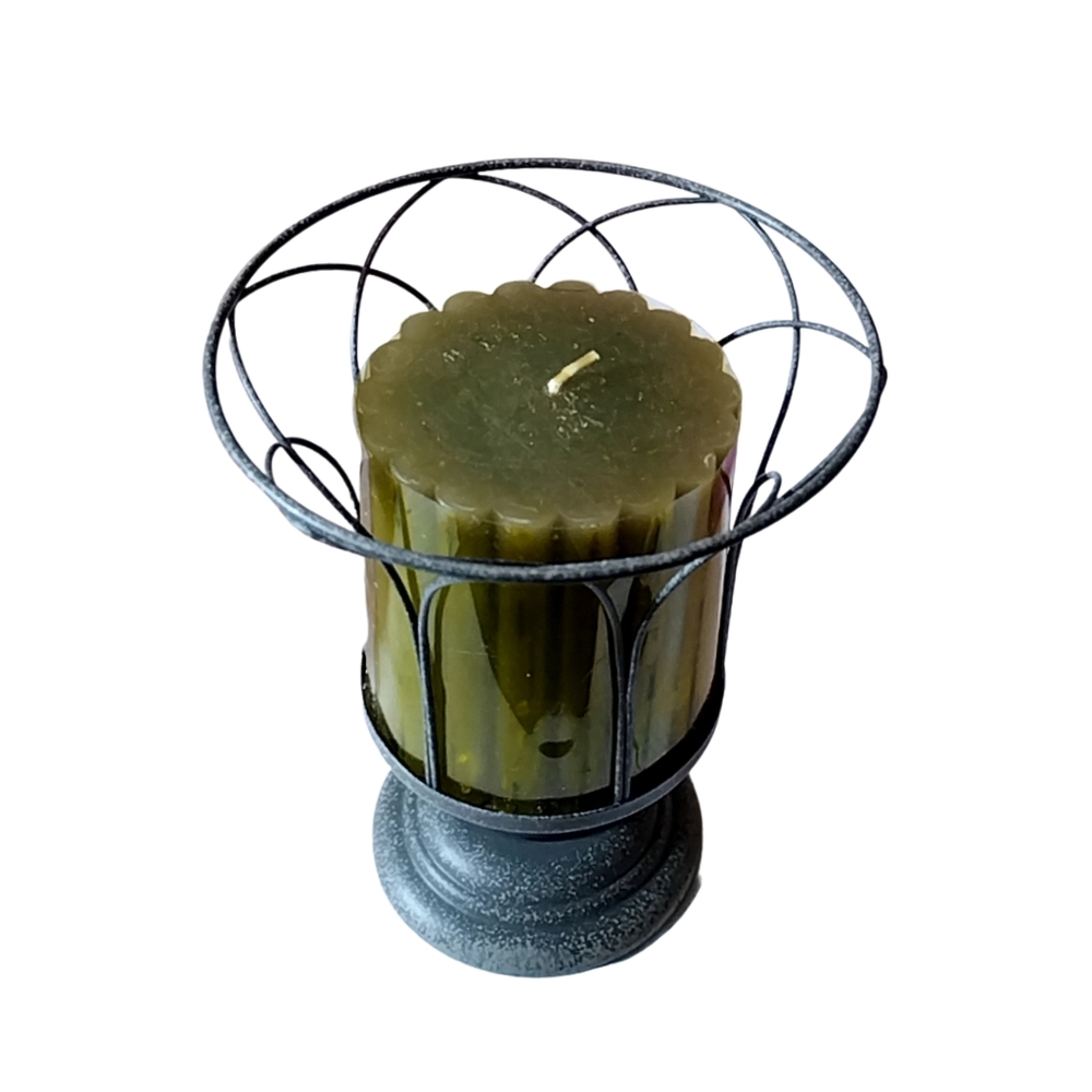 Party Lite Wire Votive Holder with Candle. NWOT